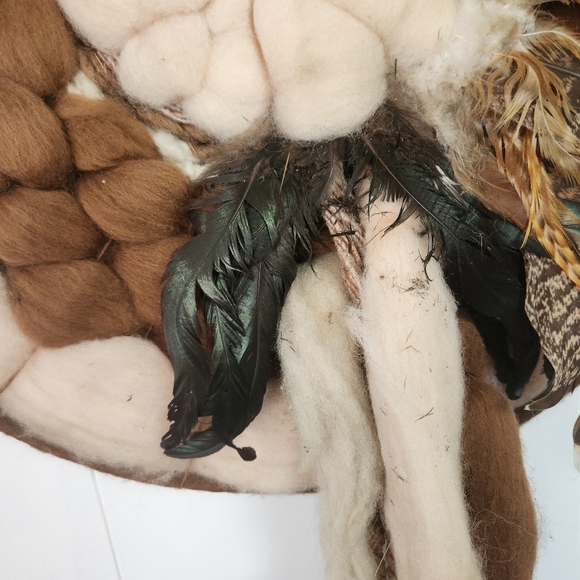 Vintage Mandela Wool Feathers Indigenous Home Decor Boho Bohemian First Nations - Picture 5 of 9